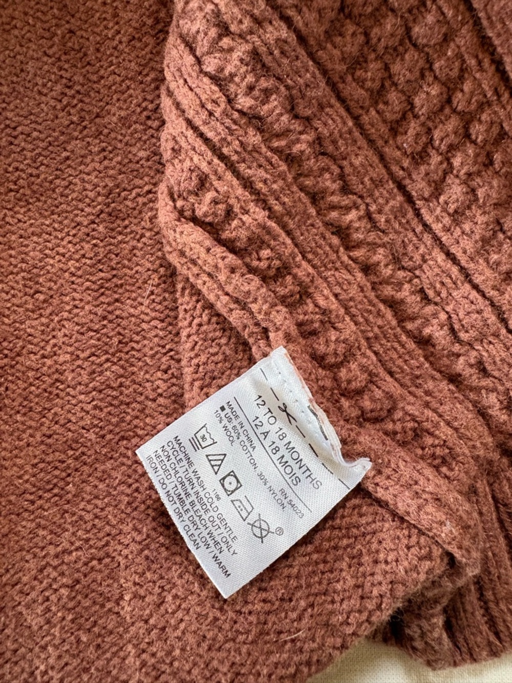 Janie and Jack Baby Cable Knit Shawl Collar
Cardigan size 12-18 months - Picture 6 of 6